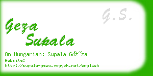 geza supala business card